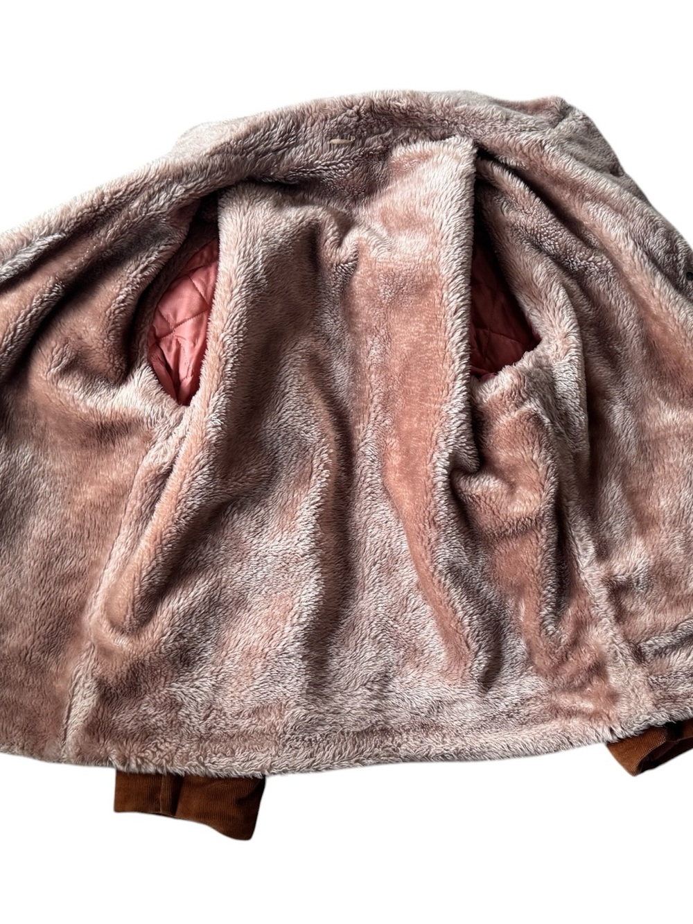 Vintage Brown Corduroy Sherpa Lined Trucker Ranch Jacket Western Coat - Picture 5 of 7